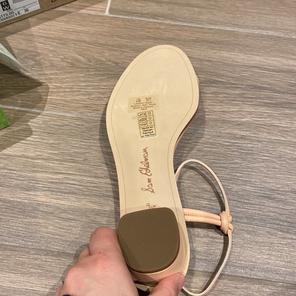 Sam Edelman Women Pink Isle Ankle Strap Block Heel Leather Sandal Size 9.5W - Picture 5 of 6